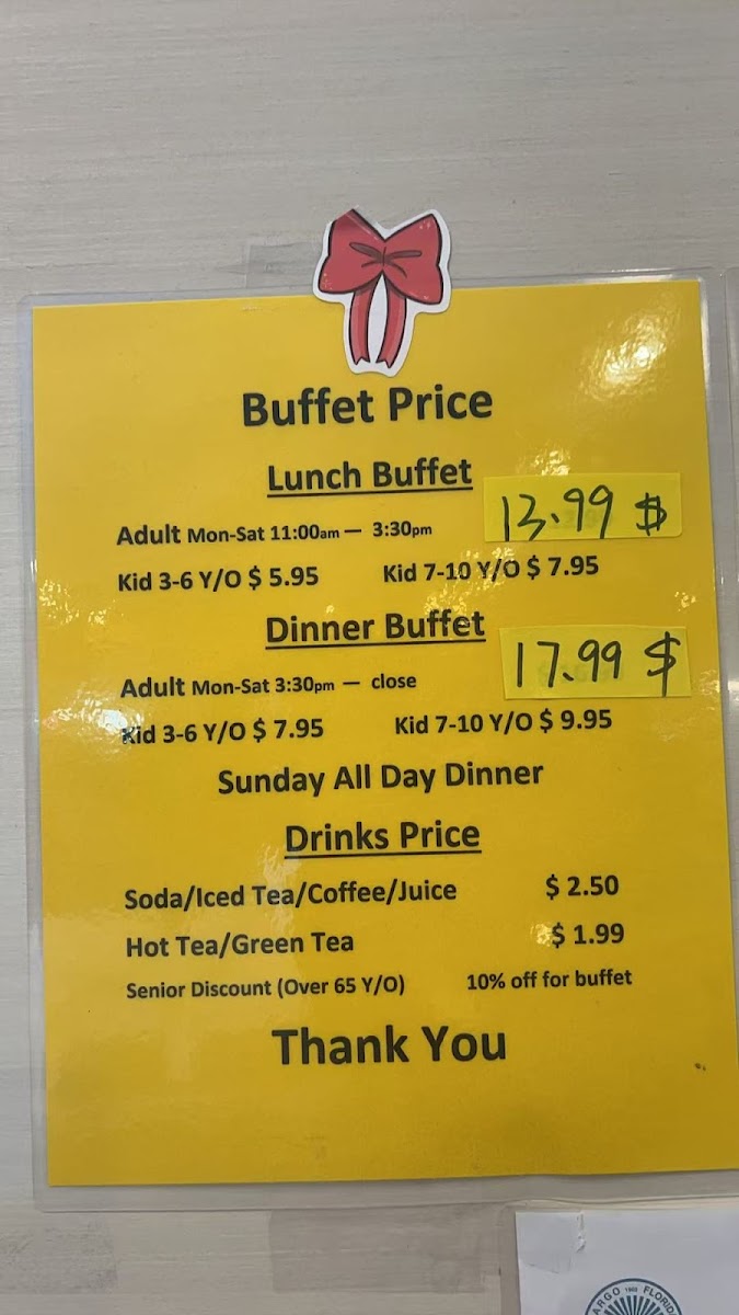 Largo Hibachi Buffet Menu - Image 1