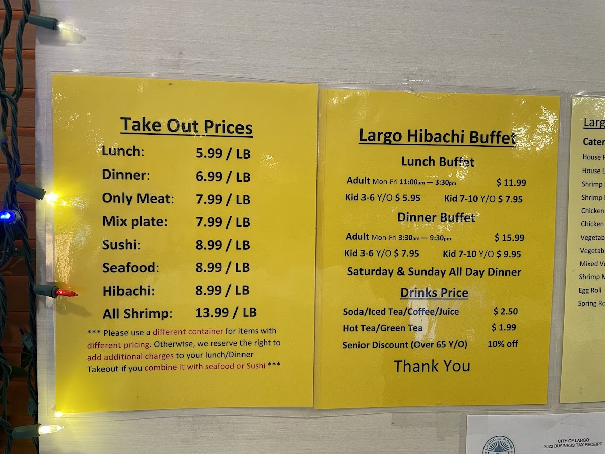 Largo Hibachi Buffet Menu - Image 3
